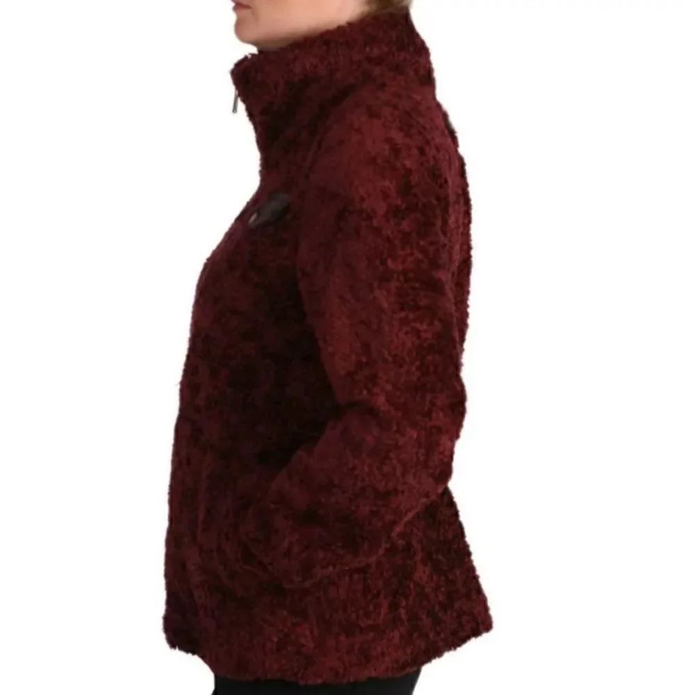 Pendleton Red Fuzzy Deep Pile Sherpa Jacket Medium - Picture 15 of 16